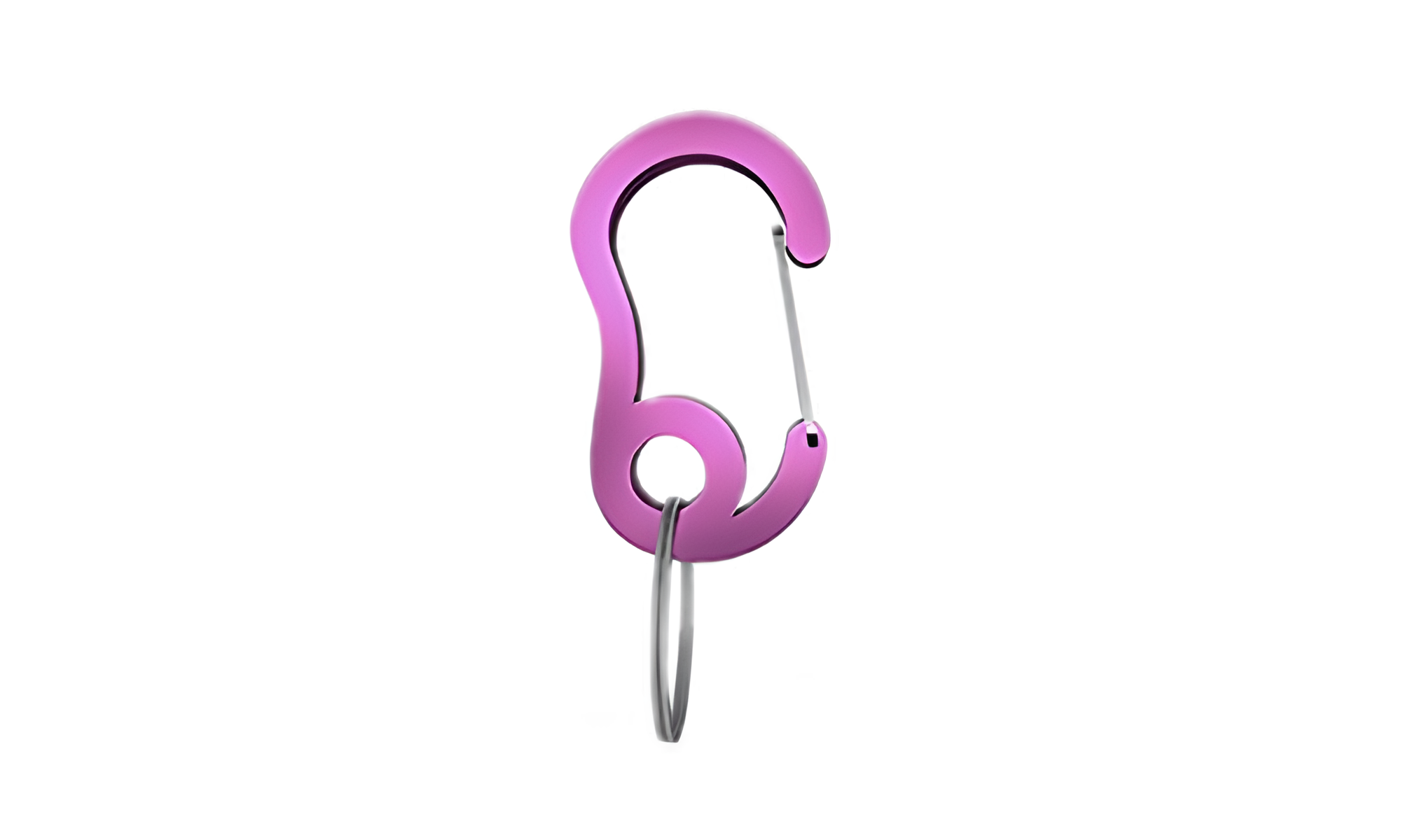 Luxury Snap hook Pink snap hook carabiner with small split ring, durable, 13x22mm, for securing dog tags or accessories to collars.