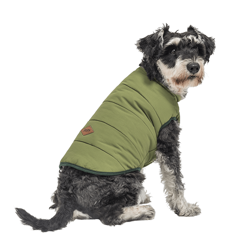 Windproof Dog Winter Vest Green windproof dog winter vest, comfortable fit, designed for warmth and protection in cold weather.