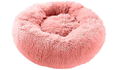 Luxury Soft Dog Bed Luxury soft dog bed in a round shape, pink colour, high-quality soft material, for deluxe comfort and elegant design.