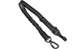 Reflective black safety seat belt dog leash, 55 - 65 cm length, adjustable strap, with metal clip for worry-free travels.