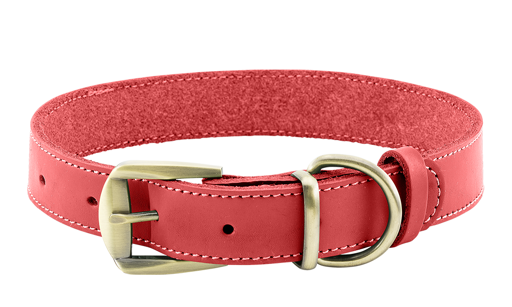 Luxury Genuine Leather Dog Collar Luxury genuine leather dog collar in red, durable and strong, high-end genuine leather material, with buckle.