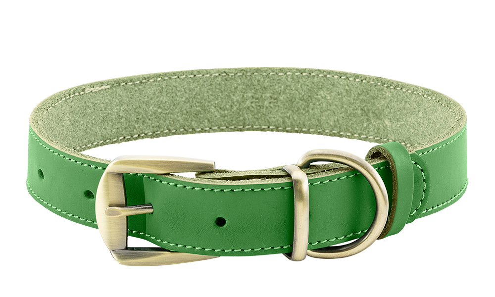 Luxury Genuine Leather Dog Collar Luxury genuine leather dog collar in green, durable and strong, high-end genuine leather material, with buckle.