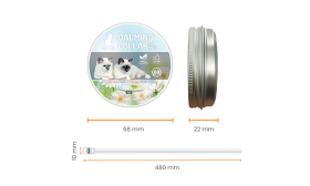 Cat Calming Collar For Anxiety Relief Cat calming collar for anxiety relief, designed for neck sizes up to 48 cm (25 inches). Natural ingredients.