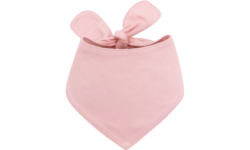 Pink cotton personalised dog bandana with a knot tie, easy to wash, customisable with embroided name.