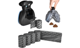 Easy-Clean Portable Dog Pooper Scooper with Clip-On System - Includes Eco-Friendly Bags