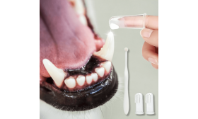 Complete Dog Oral Care Set: Toothbrush, 2 Finger Brushes & Vanilla Toothpaste