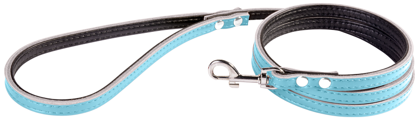 Leather Dog Leash Blue leather dog leash, 1.5 meters, size small, sturdy stitching, durable clasp, padded inside genuine leather.
