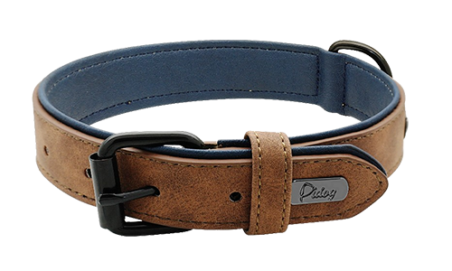 Luxury Velvet Dog Collar Brown luxury velvet dog collar, 49-52cm length and 2.7cm width, featuring a black metal buckle and D-ring for a stylish look.