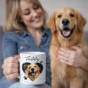Personalised Dog Mug with Your Dog Photo in a Heart Shape